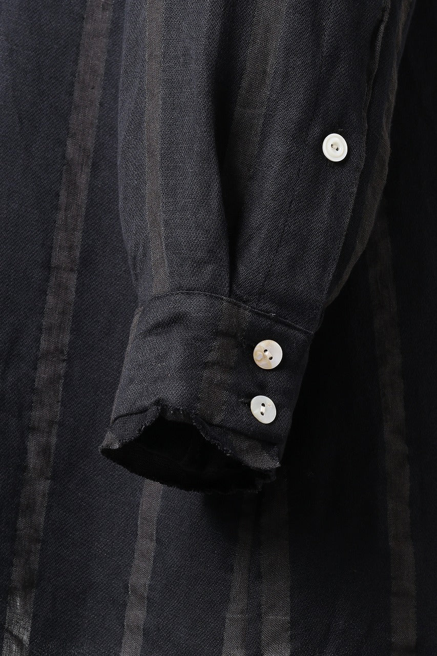 Aleksandr Manamis BIAS COLLAR STRIPE SHIRT (BLACK) - Image 14