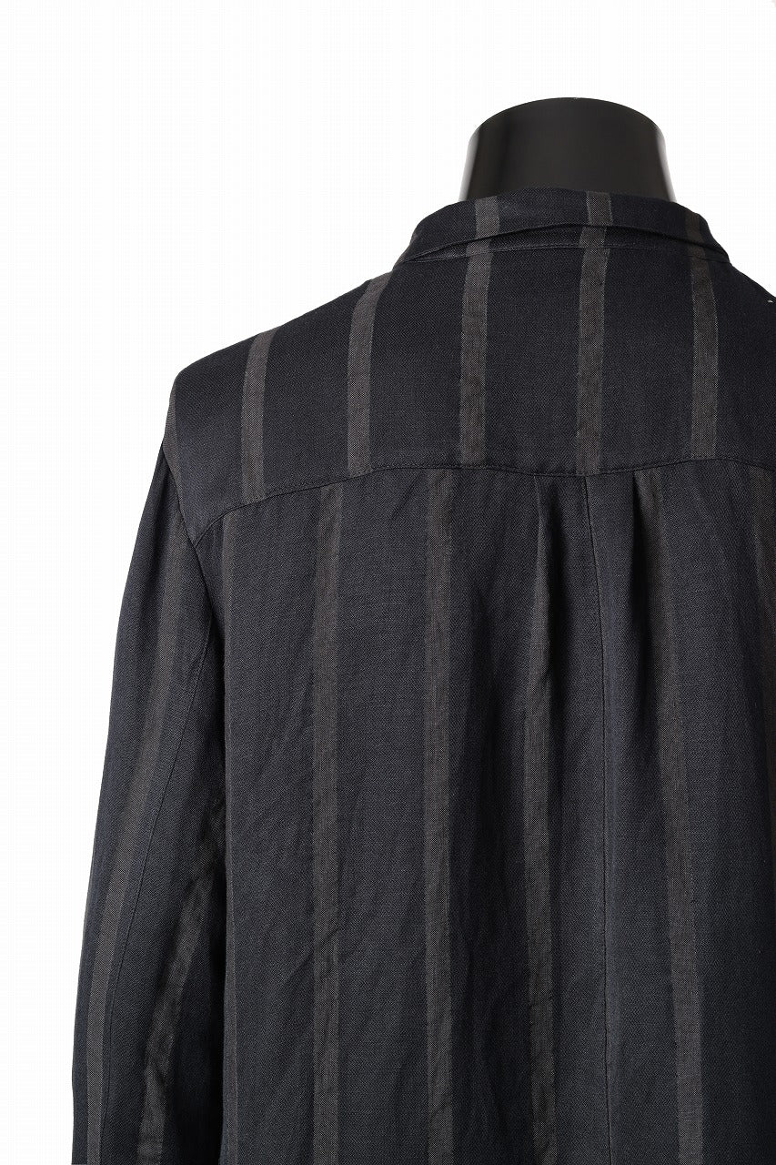 Aleksandr Manamis BIAS COLLAR STRIPE SHIRT (BLACK) - Image 15
