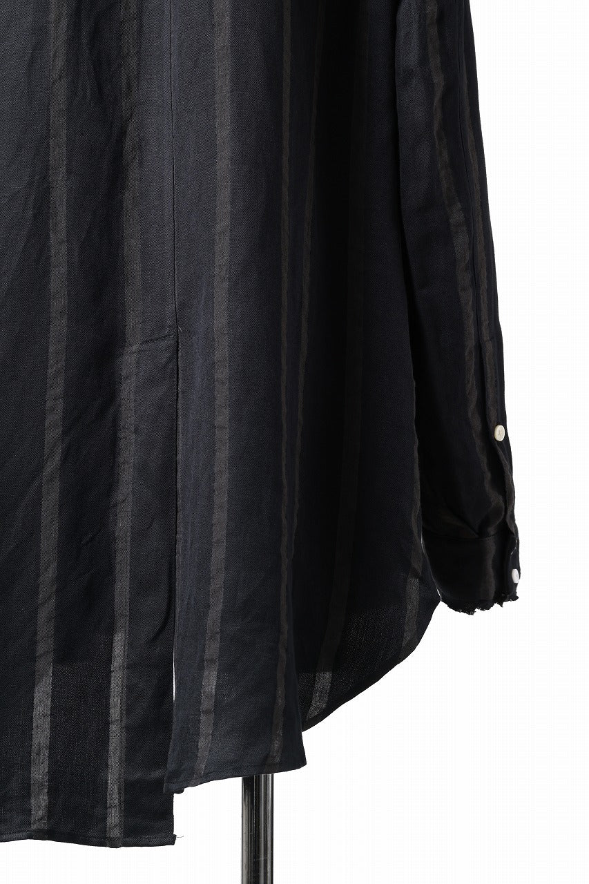 Aleksandr Manamis BIAS COLLAR STRIPE SHIRT (BLACK) - Image 16