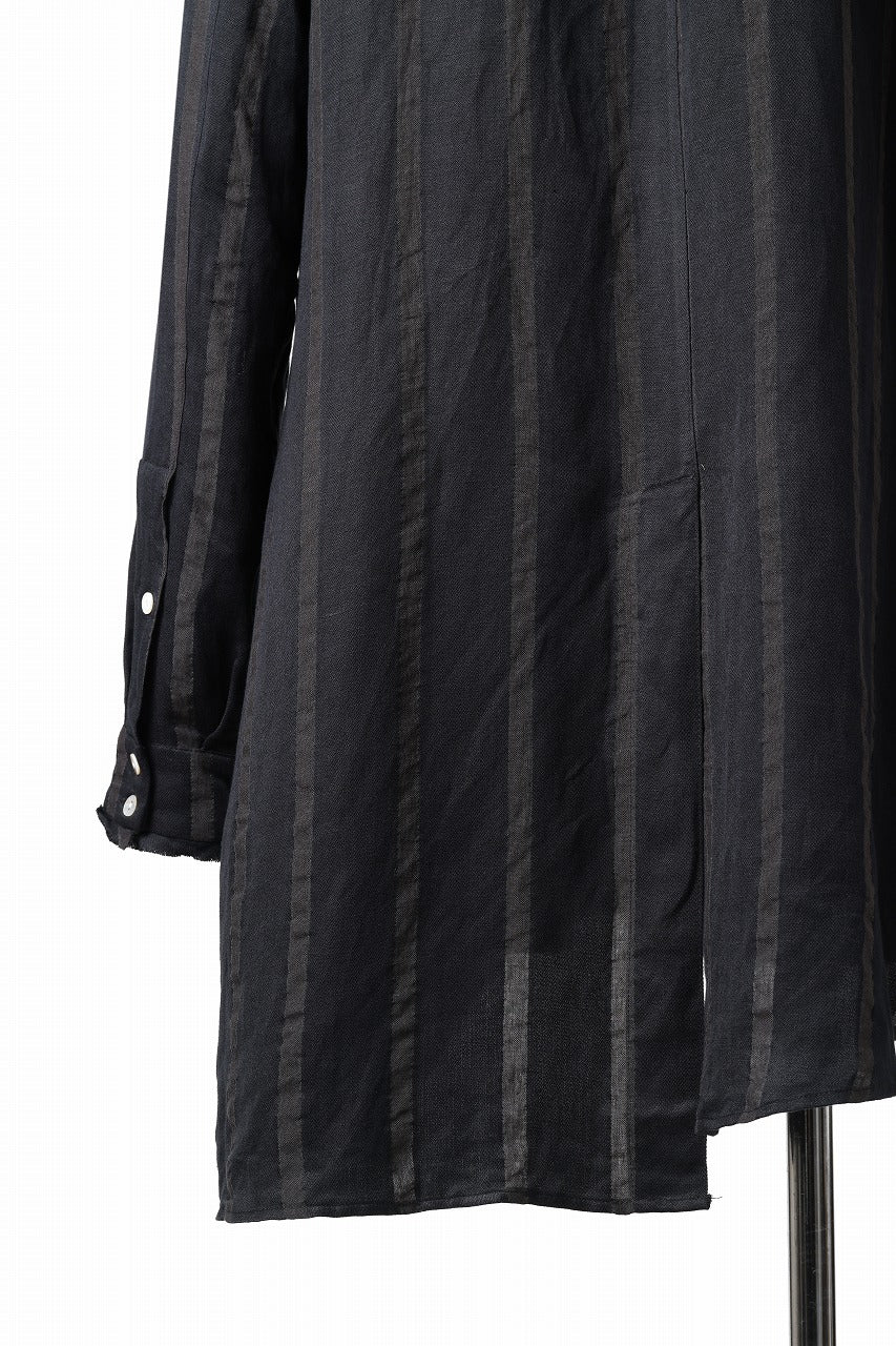 Aleksandr Manamis BIAS COLLAR STRIPE SHIRT (BLACK) - Image 17