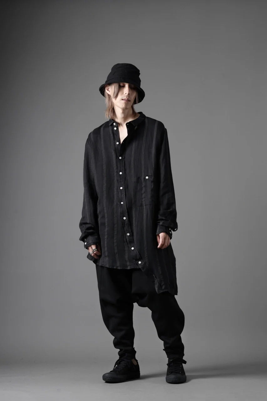 Aleksandr Manamis BIAS COLLAR STRIPE SHIRT (BLACK) - Image 19