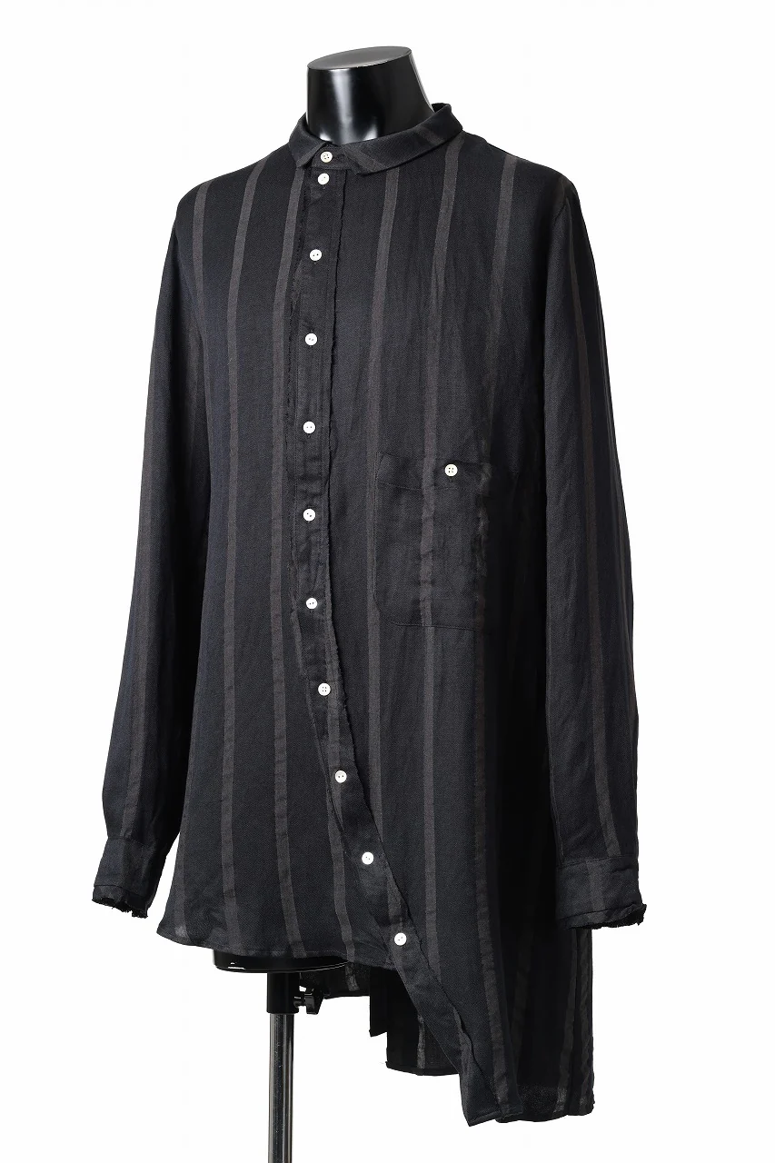 Aleksandr Manamis BIAS COLLAR STRIPE SHIRT (BLACK) - Image 2