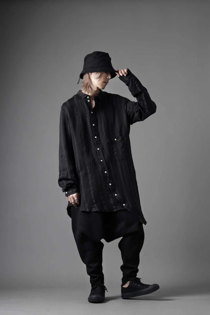 Aleksandr Manamis BIAS COLLAR STRIPE SHIRT (BLACK) - Image 20