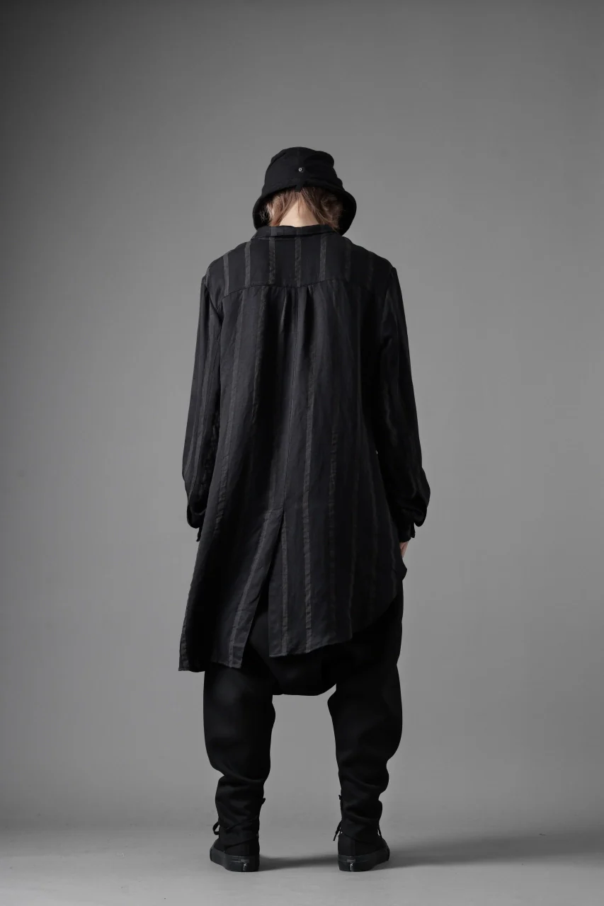 Aleksandr Manamis BIAS COLLAR STRIPE SHIRT (BLACK) - Image 21