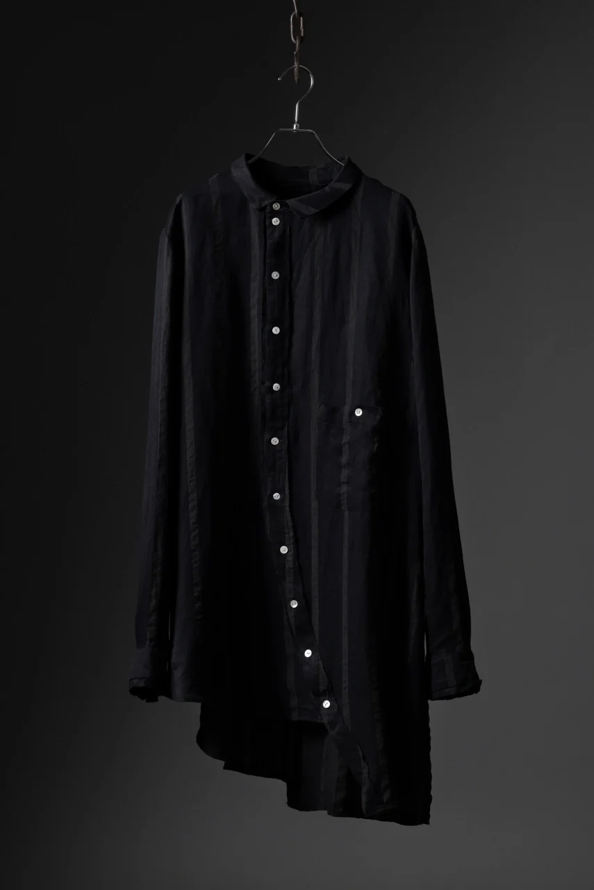 Aleksandr Manamis BIAS COLLAR STRIPE SHIRT (BLACK) - Image 22
