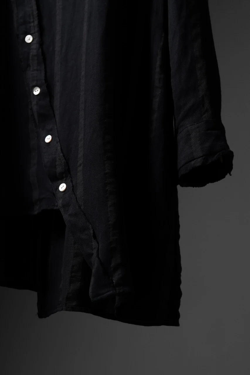 Aleksandr Manamis BIAS COLLAR STRIPE SHIRT (BLACK) - Image 23