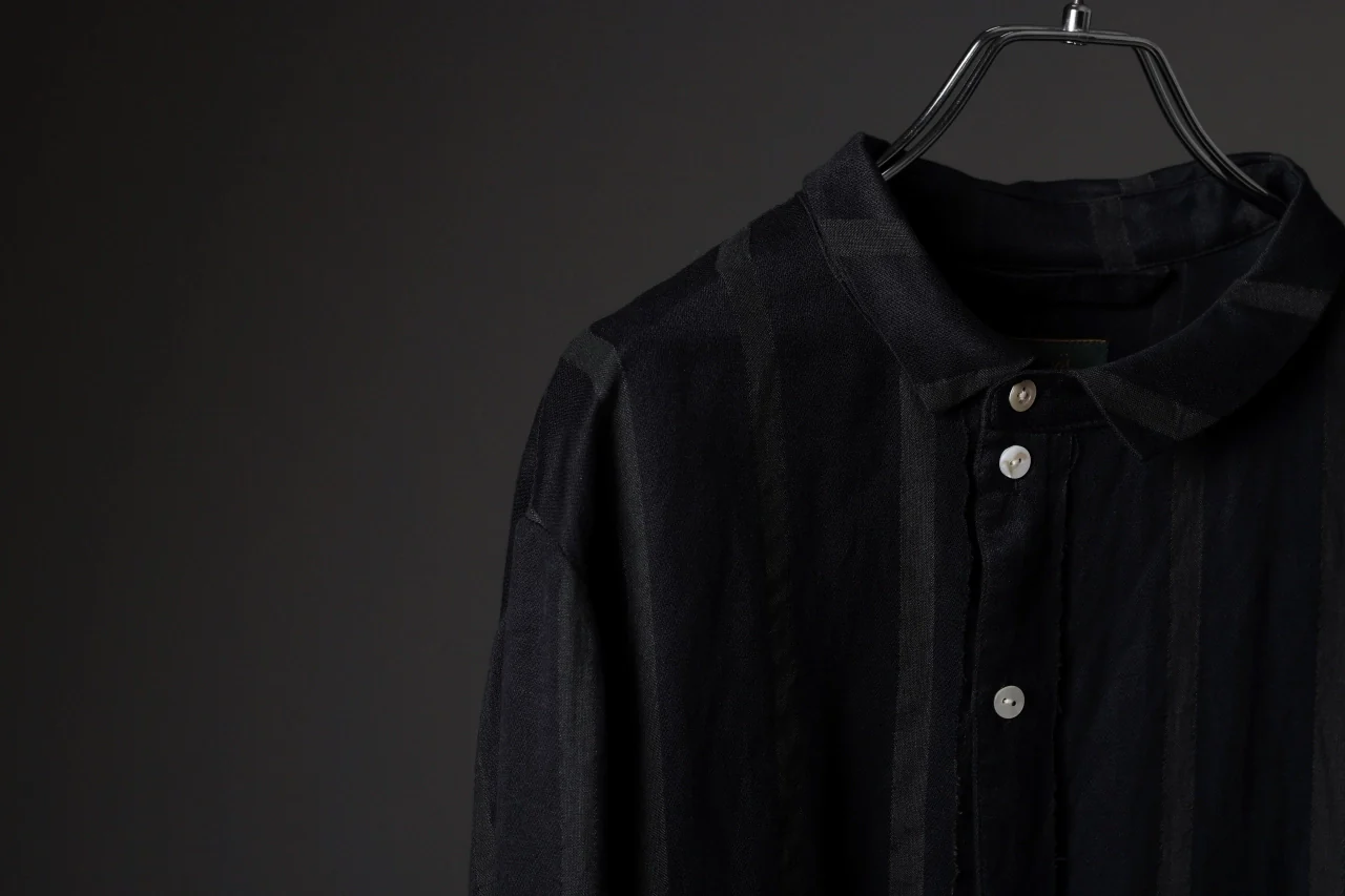 Aleksandr Manamis BIAS COLLAR STRIPE SHIRT (BLACK) - Image 25