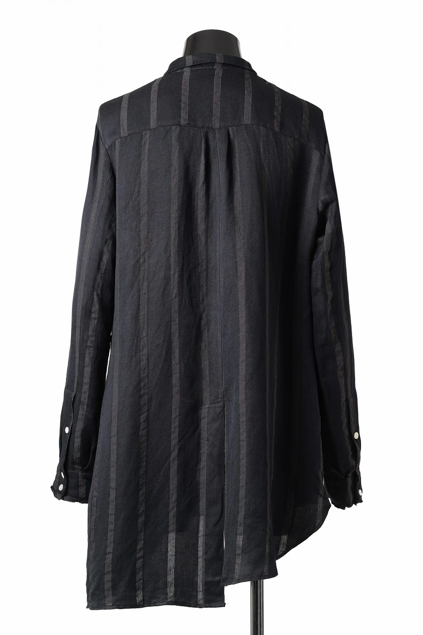 Aleksandr Manamis BIAS COLLAR STRIPE SHIRT (BLACK) - Image 4