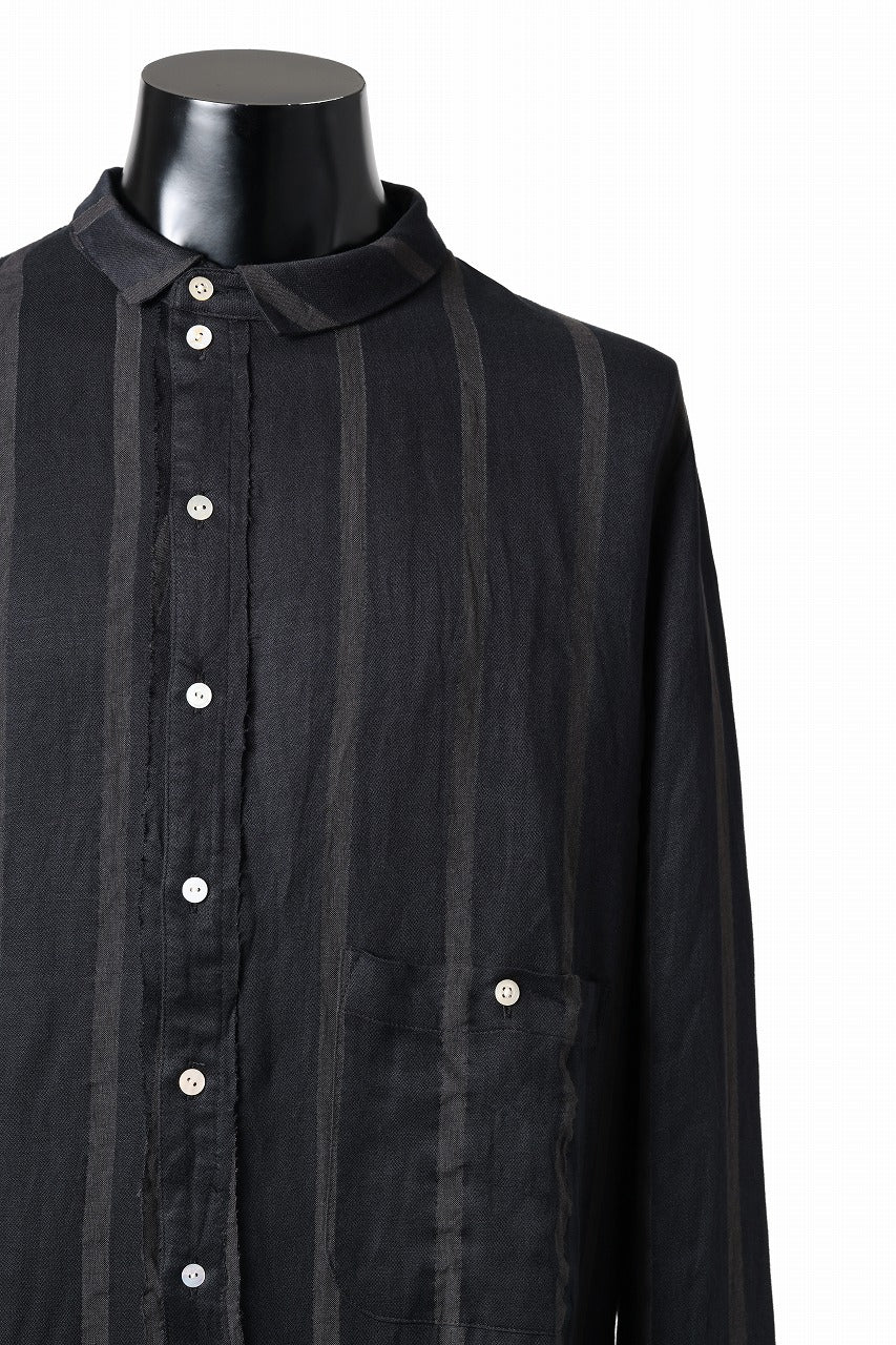 Aleksandr Manamis BIAS COLLAR STRIPE SHIRT (BLACK) - Image 8