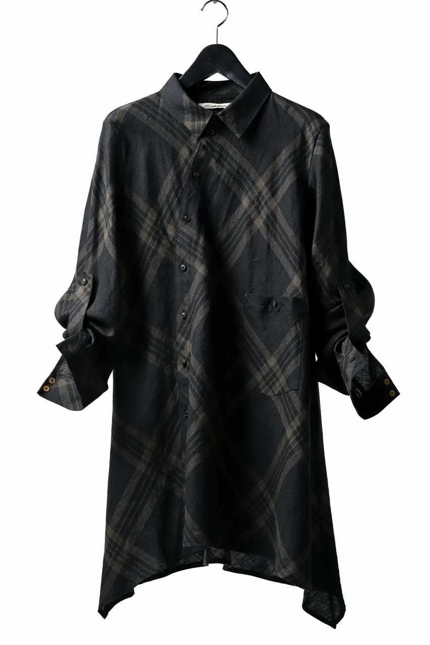 Aleksandr Manamis Crossed Plaid Shirt (Black)