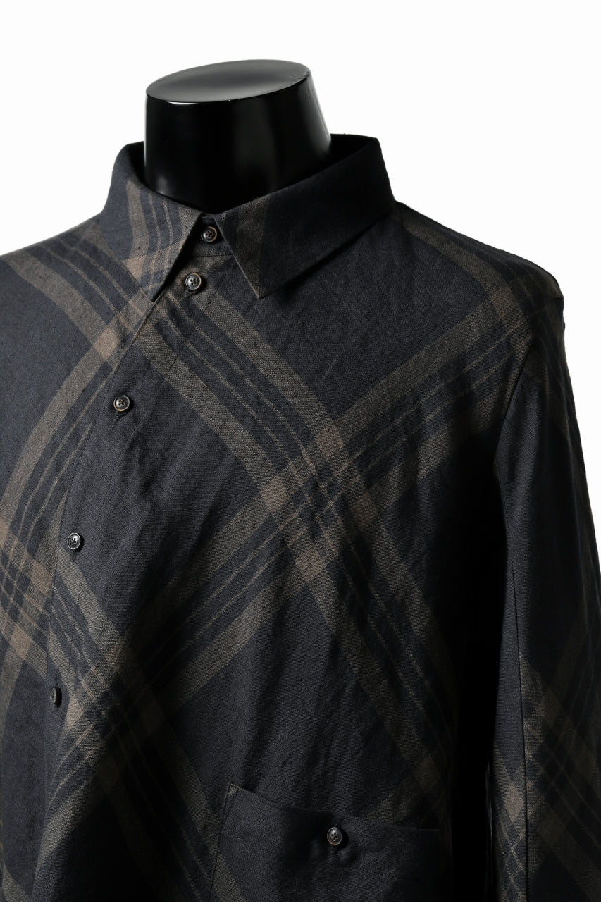 Aleksandr Manamis Crossed Plaid Shirt (Black) - Image 10