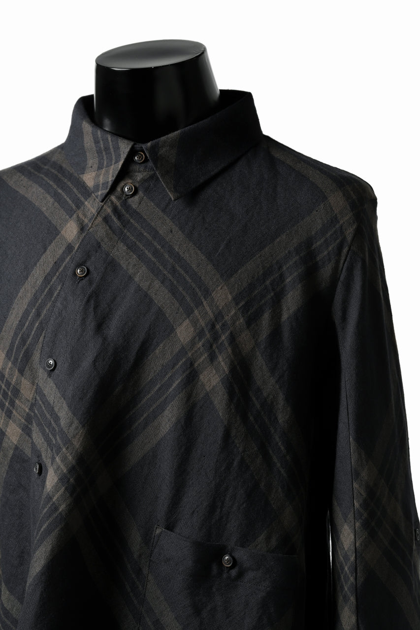 Aleksandr Manamis Crossed Plaid Shirt (Black) - Image 11