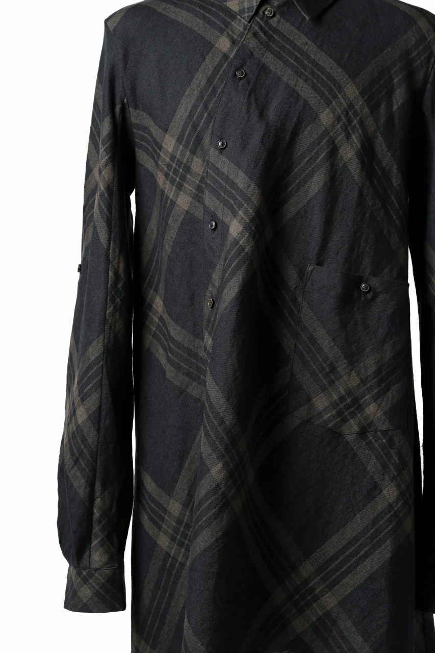 Aleksandr Manamis Crossed Plaid Shirt (Black) - Image 13