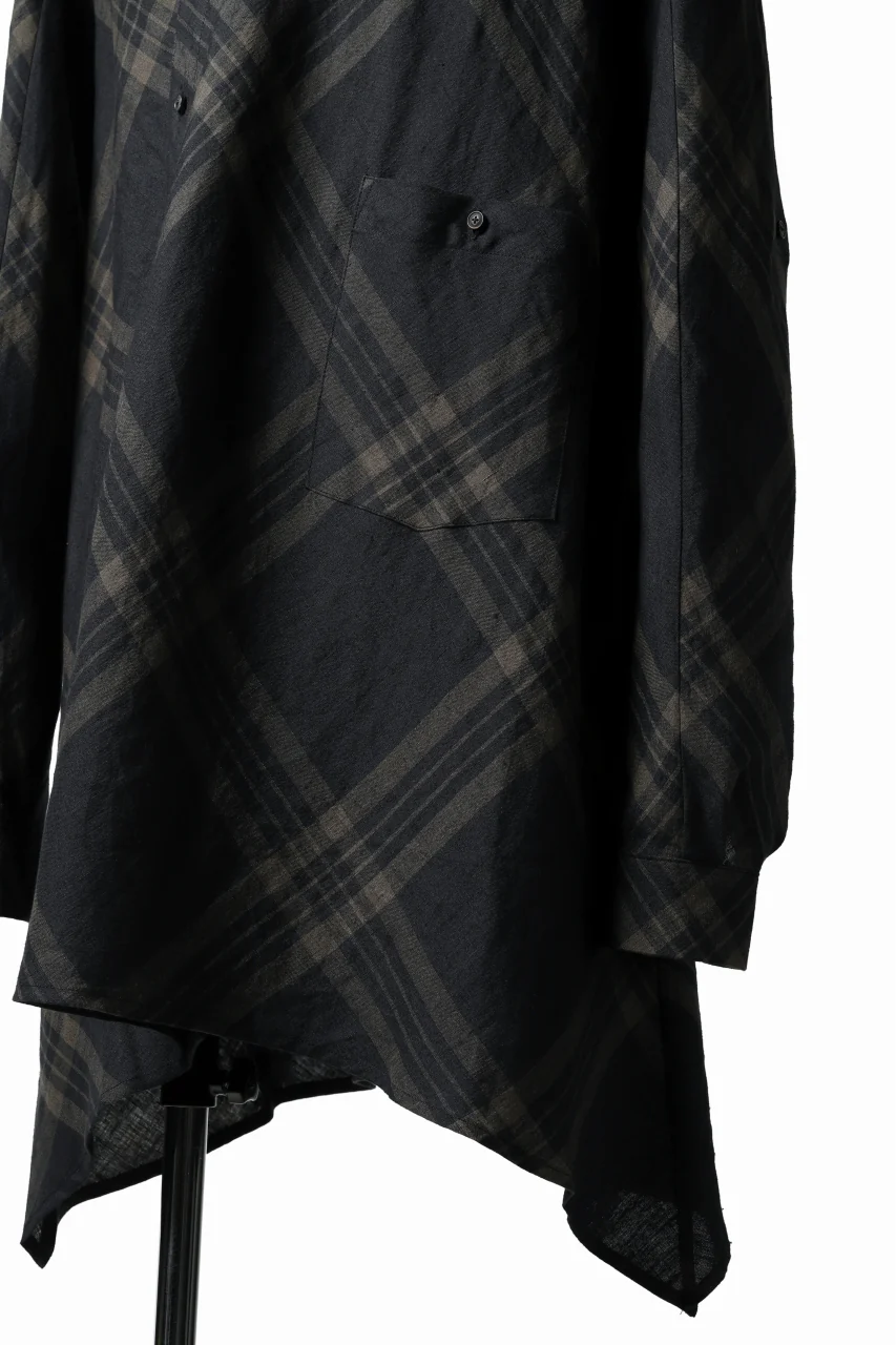 Aleksandr Manamis Crossed Plaid Shirt (Black) - Image 14