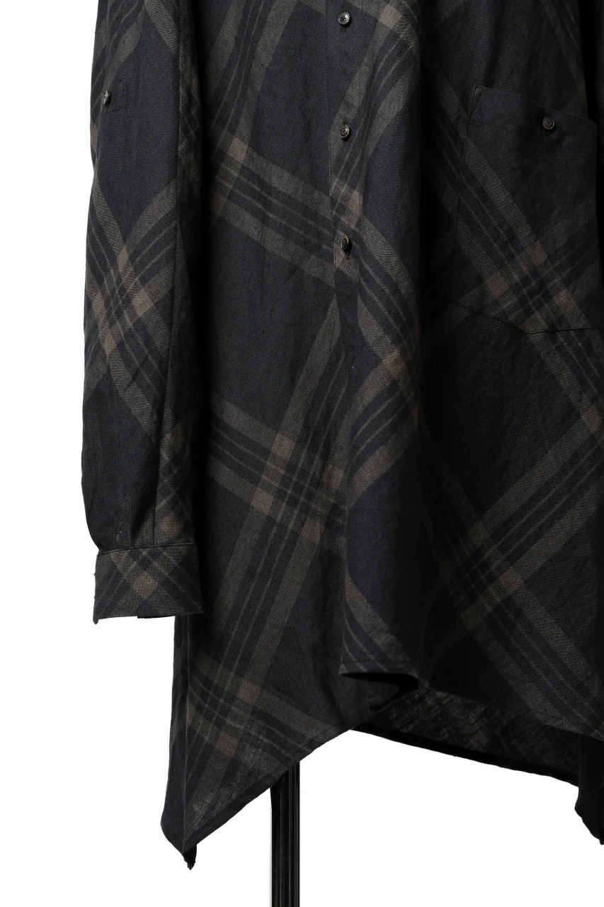 Aleksandr Manamis Crossed Plaid Shirt (Black) - Image 15