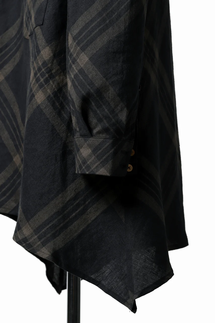 Aleksandr Manamis Crossed Plaid Shirt (Black) - Image 17