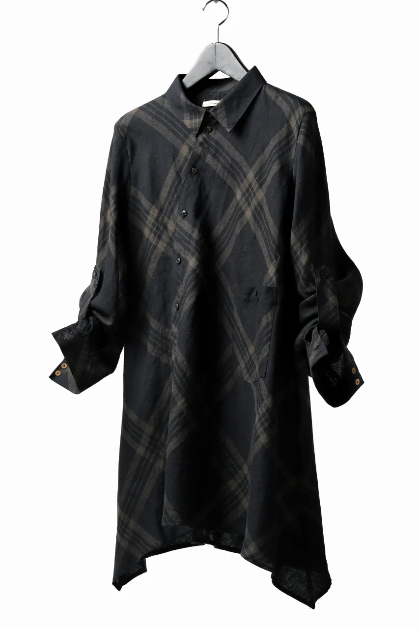 Aleksandr Manamis Crossed Plaid Shirt (Black) - Image 2