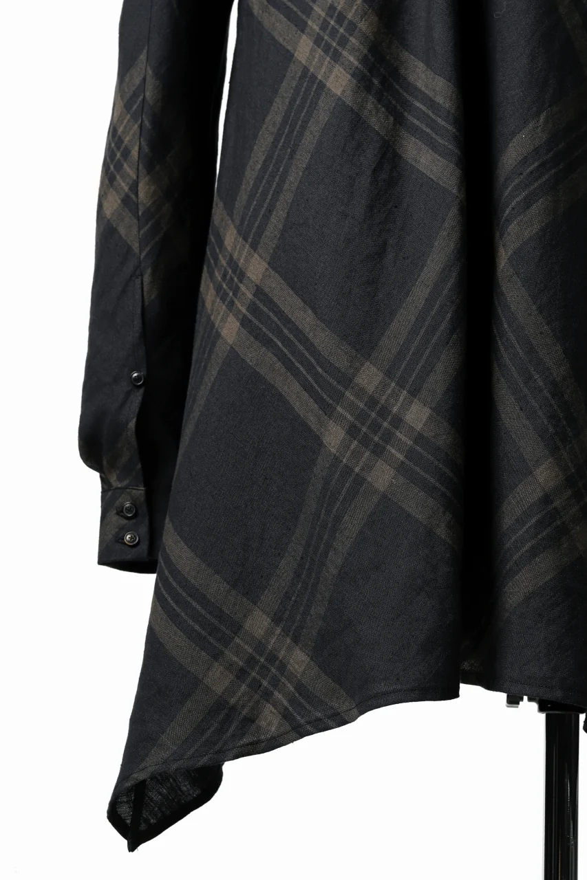 Aleksandr Manamis Crossed Plaid Shirt (Black) - Image 20
