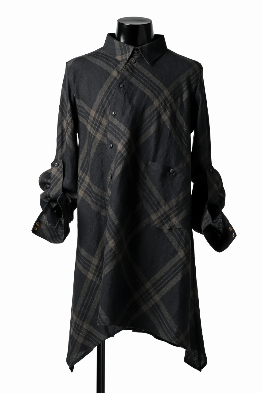 Aleksandr Manamis Crossed Plaid Shirt (Black) - Image 21