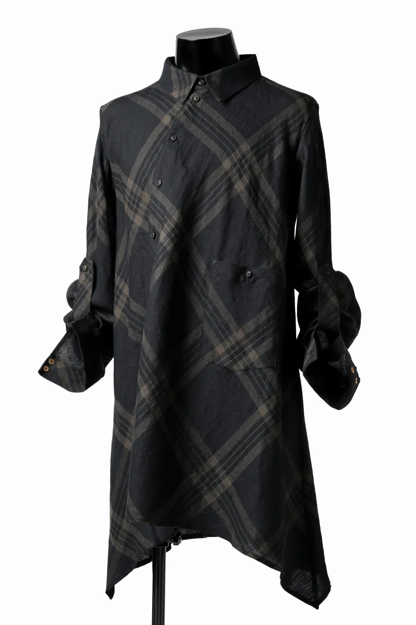 Aleksandr Manamis Crossed Plaid Shirt (Black) - Image 22