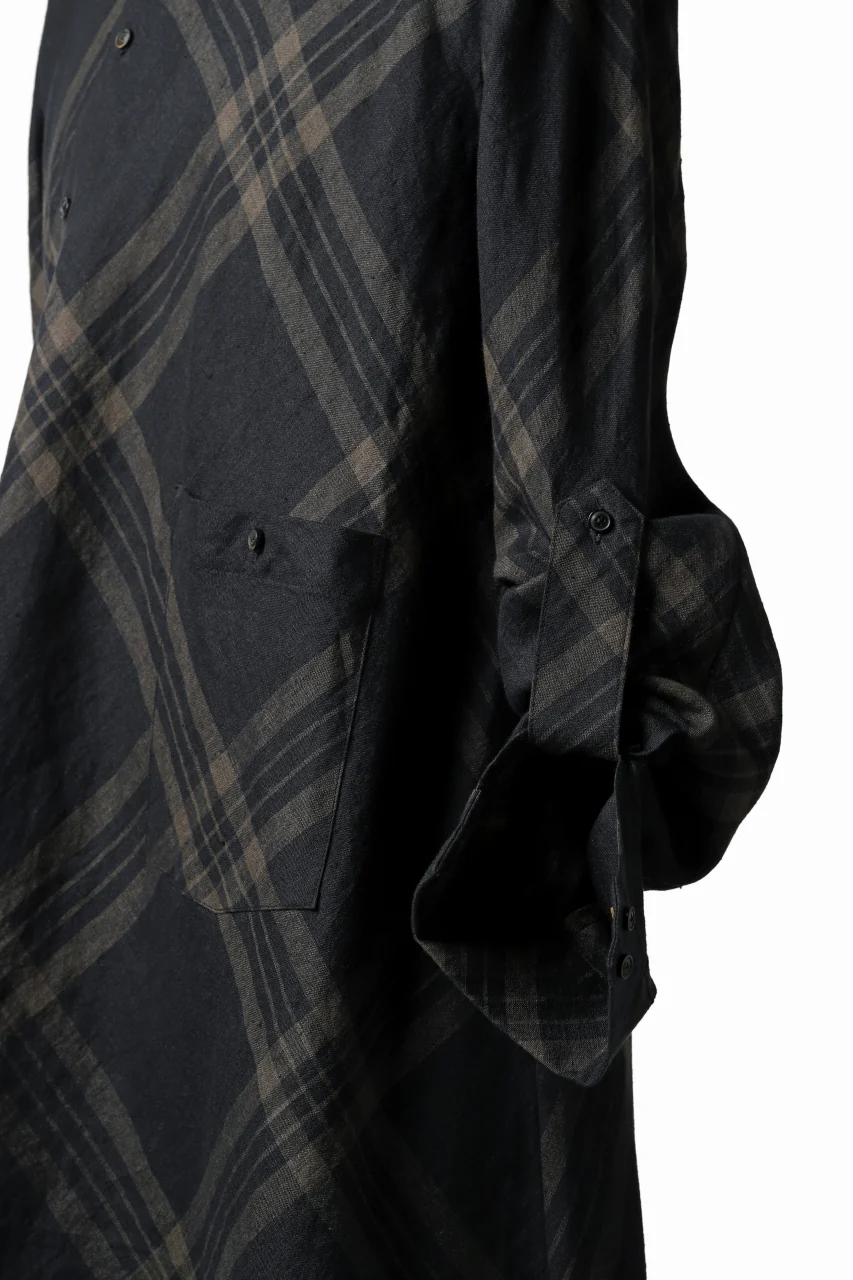 Aleksandr Manamis Crossed Plaid Shirt (Black) - Image 24