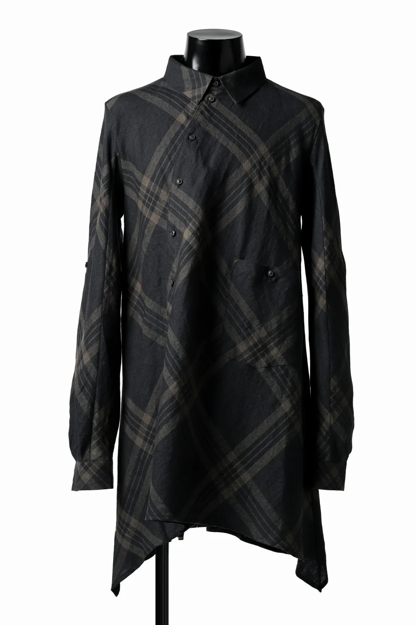 Aleksandr Manamis Crossed Plaid Shirt (Black) - Image 4