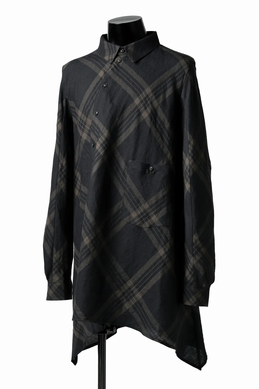 Aleksandr Manamis Crossed Plaid Shirt (Black) - Image 5