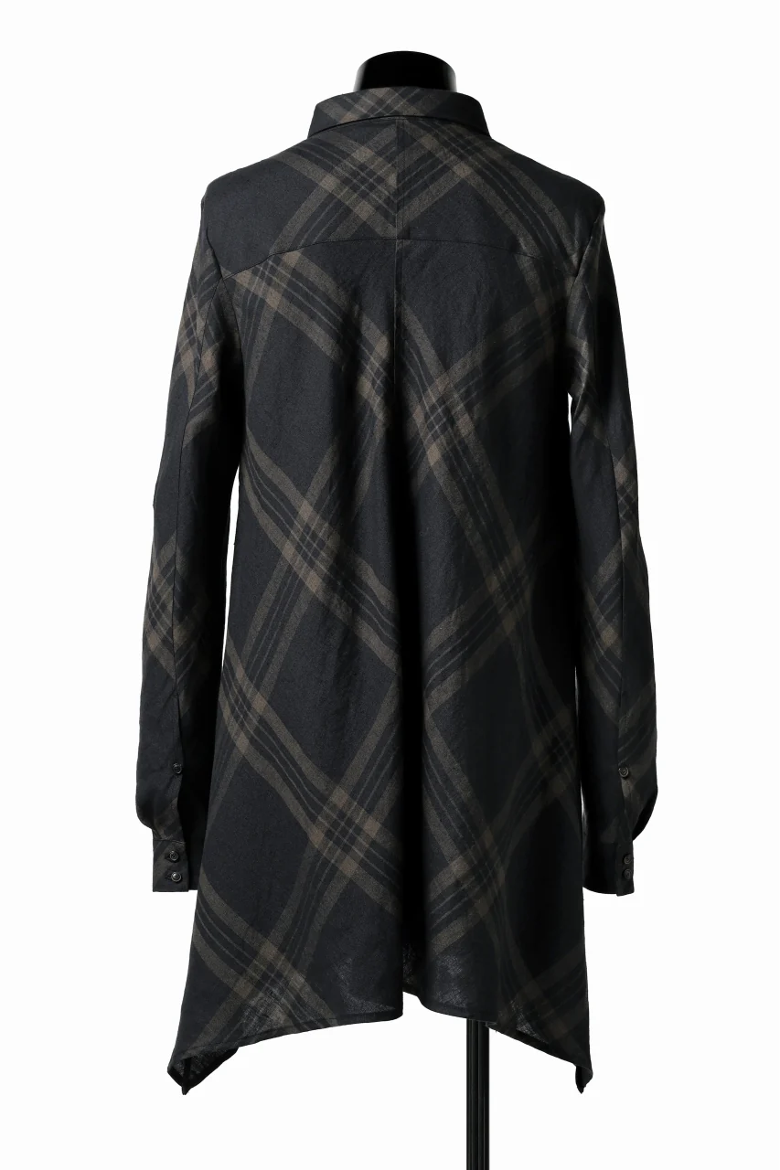 Aleksandr Manamis Crossed Plaid Shirt (Black) - Image 6