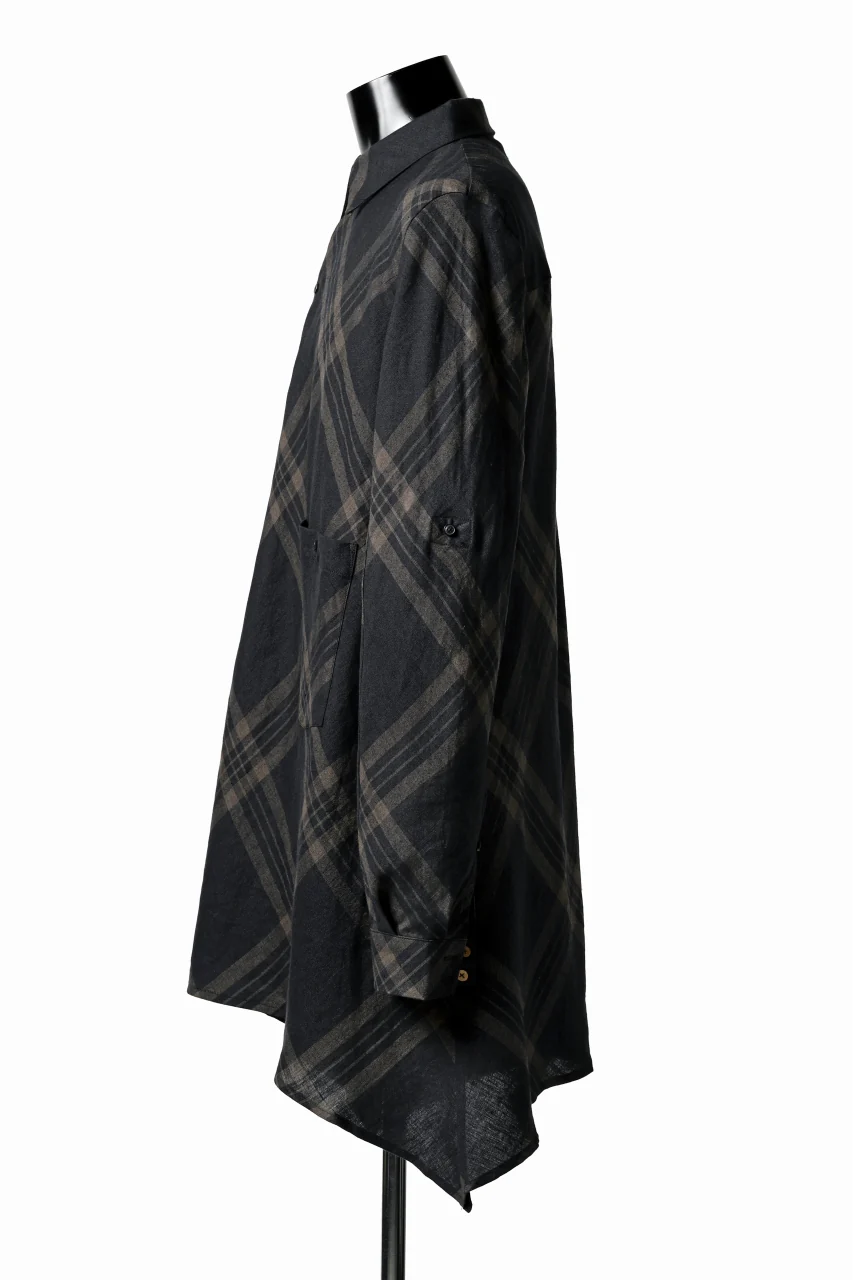 Aleksandr Manamis Crossed Plaid Shirt (Black) - Image 7