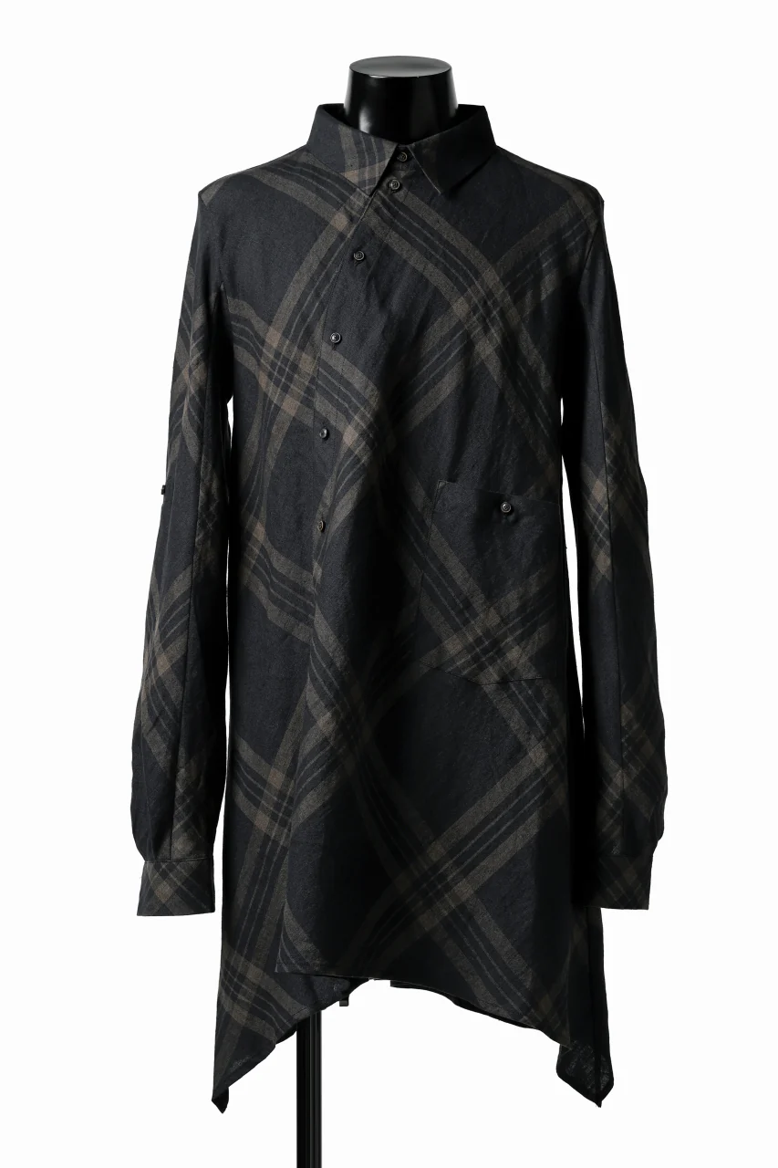 Aleksandr Manamis Crossed Plaid Shirt (Black) - Image 8