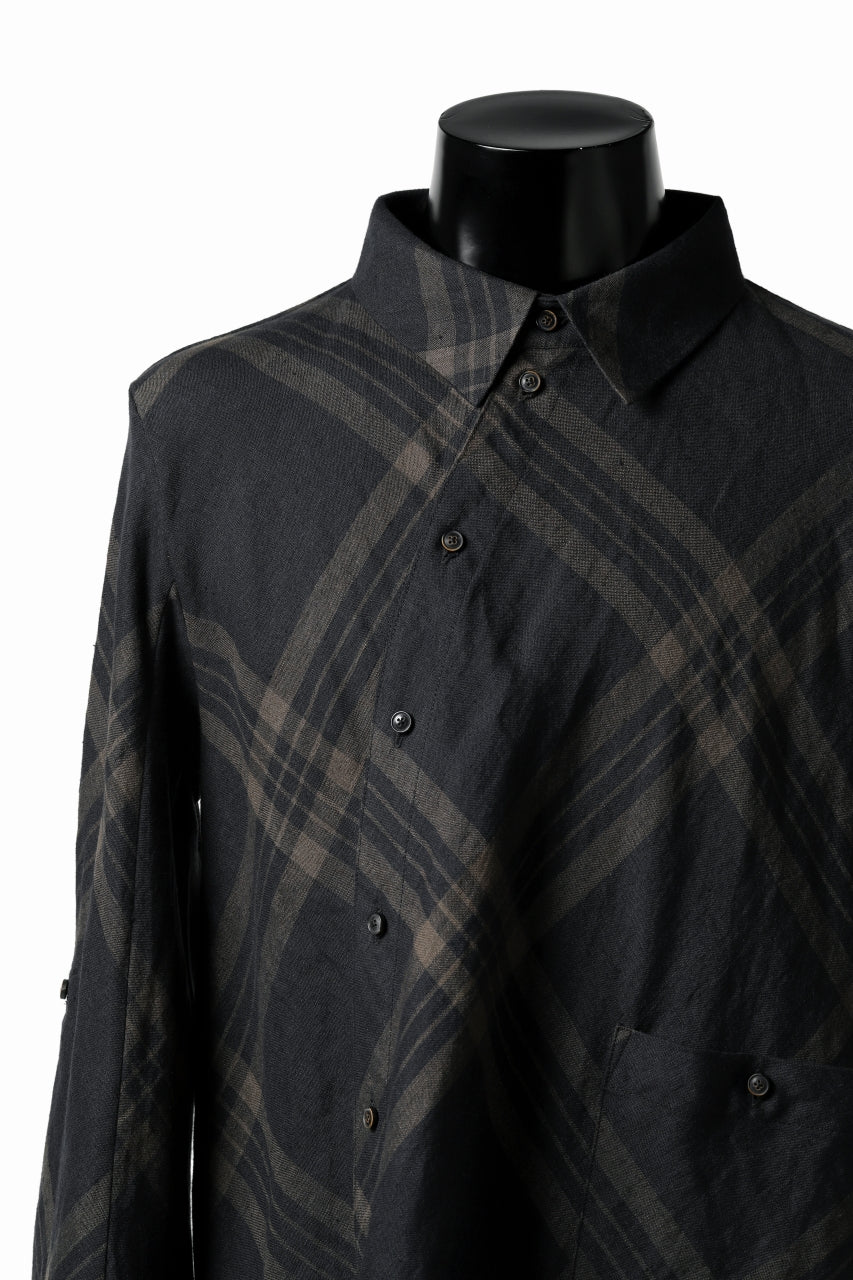 Aleksandr Manamis Crossed Plaid Shirt (Black) - Image 9