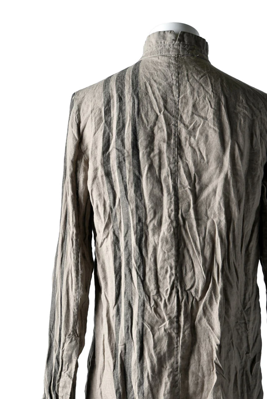 Aleksandr Manamis DARK SAND STRIPE LONG SHIRT - Image 13