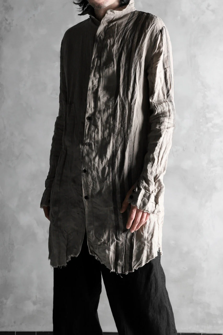 Aleksandr Manamis DARK SAND STRIPE LONG SHIRT - Image 21