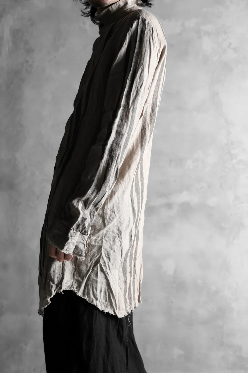 Aleksandr Manamis DARK SAND STRIPE LONG SHIRT - Image 22