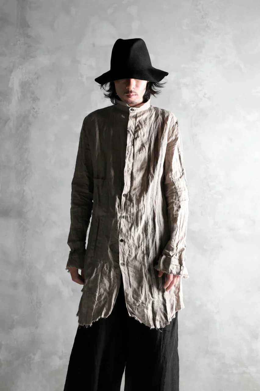 Aleksandr Manamis DARK SAND STRIPE LONG SHIRT - Image 26