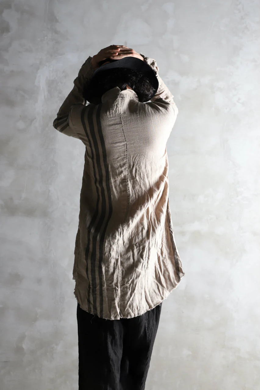 Aleksandr Manamis DARK SAND STRIPE LONG SHIRT - Image 30