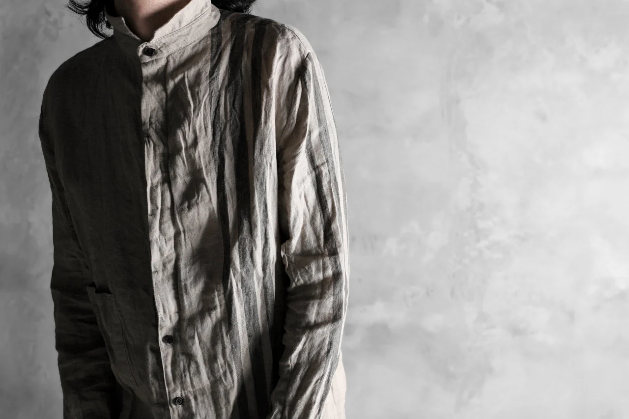 Aleksandr Manamis DARK SAND STRIPE LONG SHIRT - Image 33
