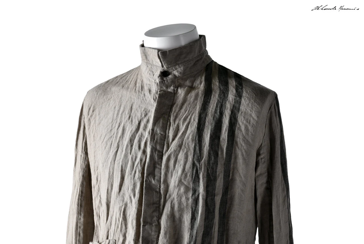 Aleksandr Manamis DARK SAND STRIPE LONG SHIRT - Image 36