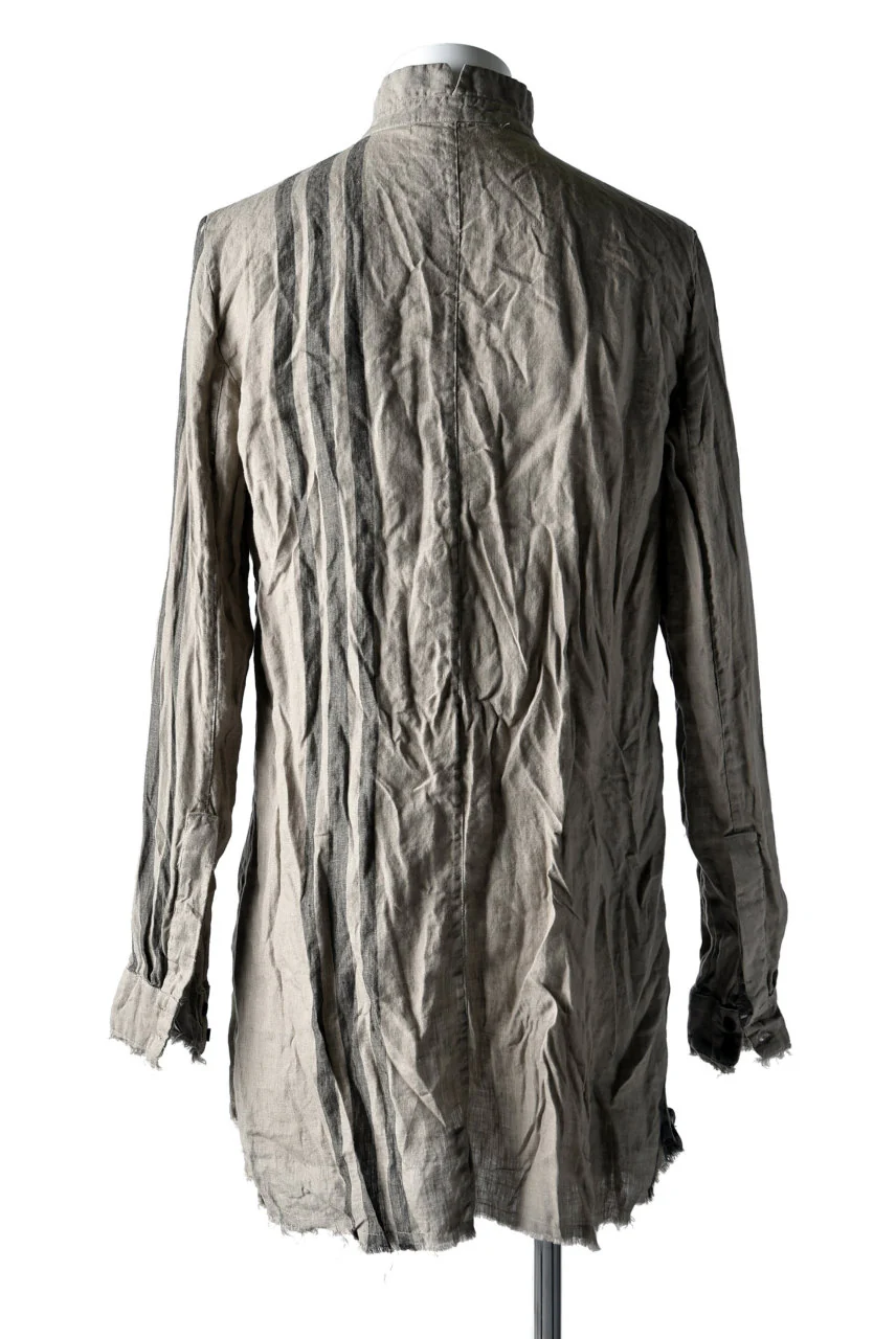 Aleksandr Manamis DARK SAND STRIPE LONG SHIRT - Image 5