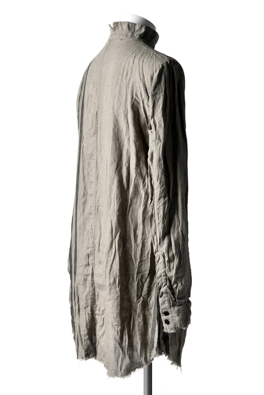Aleksandr Manamis DARK SAND STRIPE LONG SHIRT - Image 6