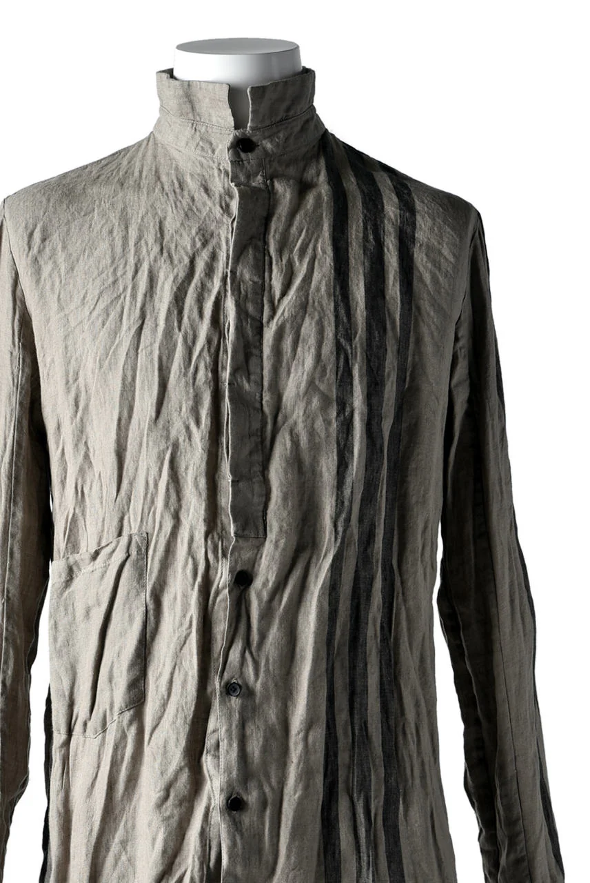Aleksandr Manamis DARK SAND STRIPE LONG SHIRT - Image 9