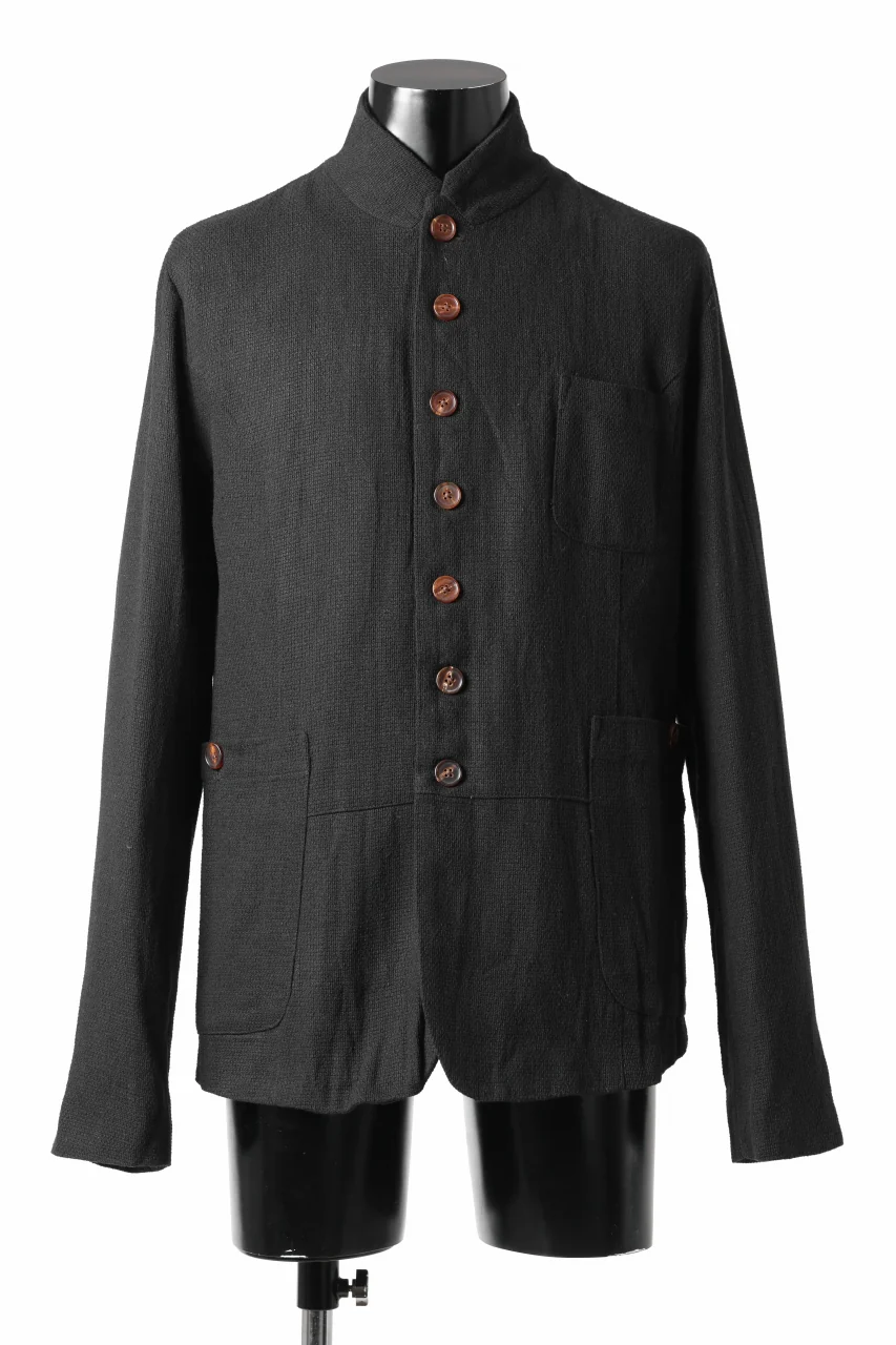 Aleksandr Manamis exclusive 19IEME Stand Collar Jacket / Mesh Linen (BLACK)