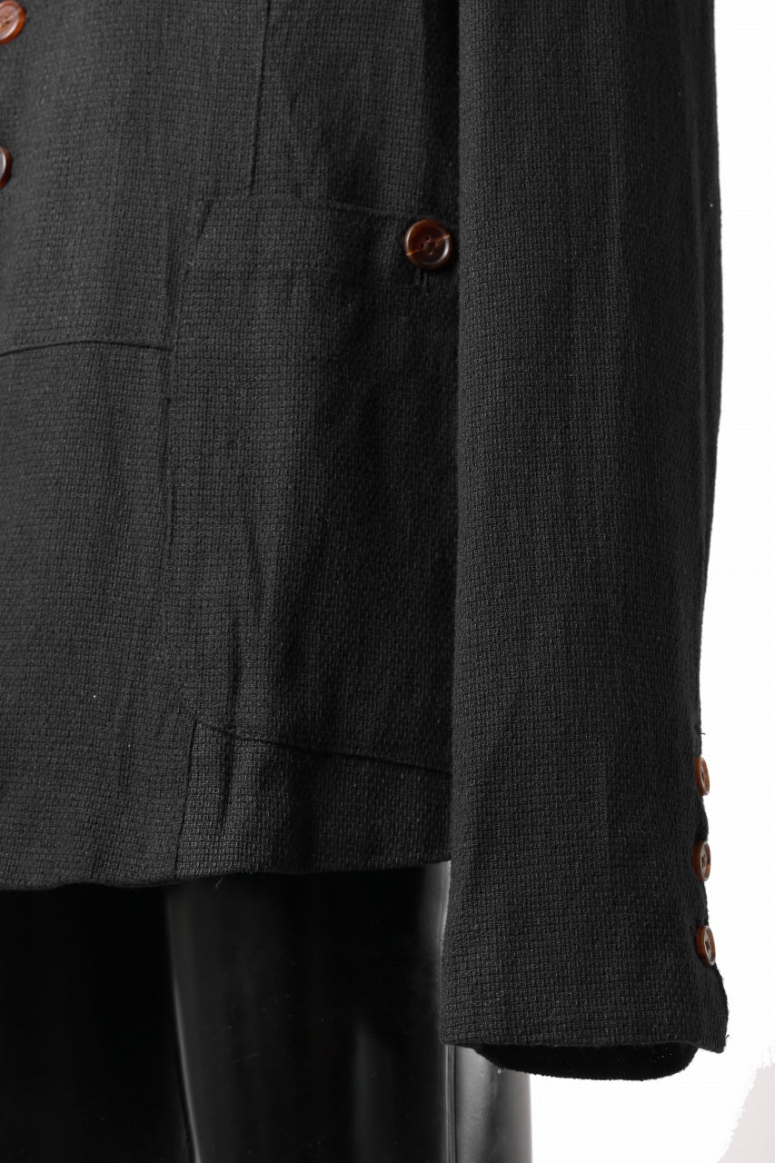 Aleksandr Manamis exclusive 19IEME Stand Collar Jacket / Mesh Linen (BLACK) - Image 10