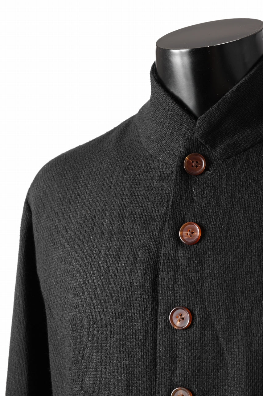 Aleksandr Manamis exclusive 19IEME Stand Collar Jacket / Mesh Linen (BLACK) - Image 13