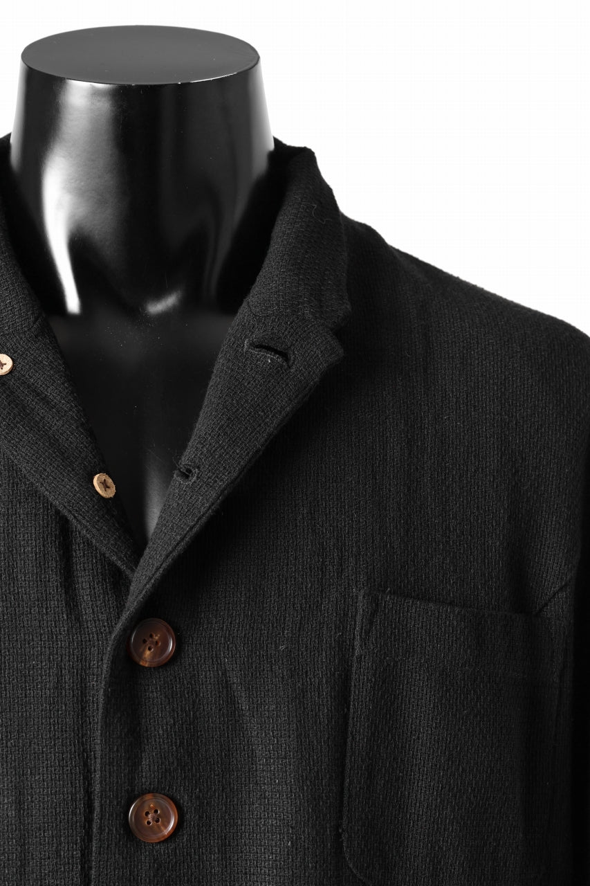 Aleksandr Manamis exclusive 19IEME Stand Collar Jacket / Mesh Linen (BLACK) - Image 14