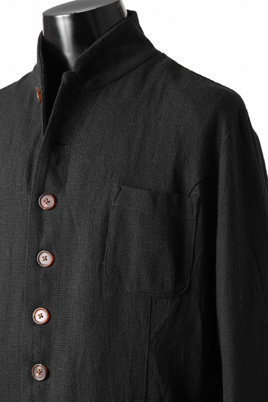 Aleksandr Manamis exclusive 19IEME Stand Collar Jacket / Mesh Linen (BLACK) - Image 16
