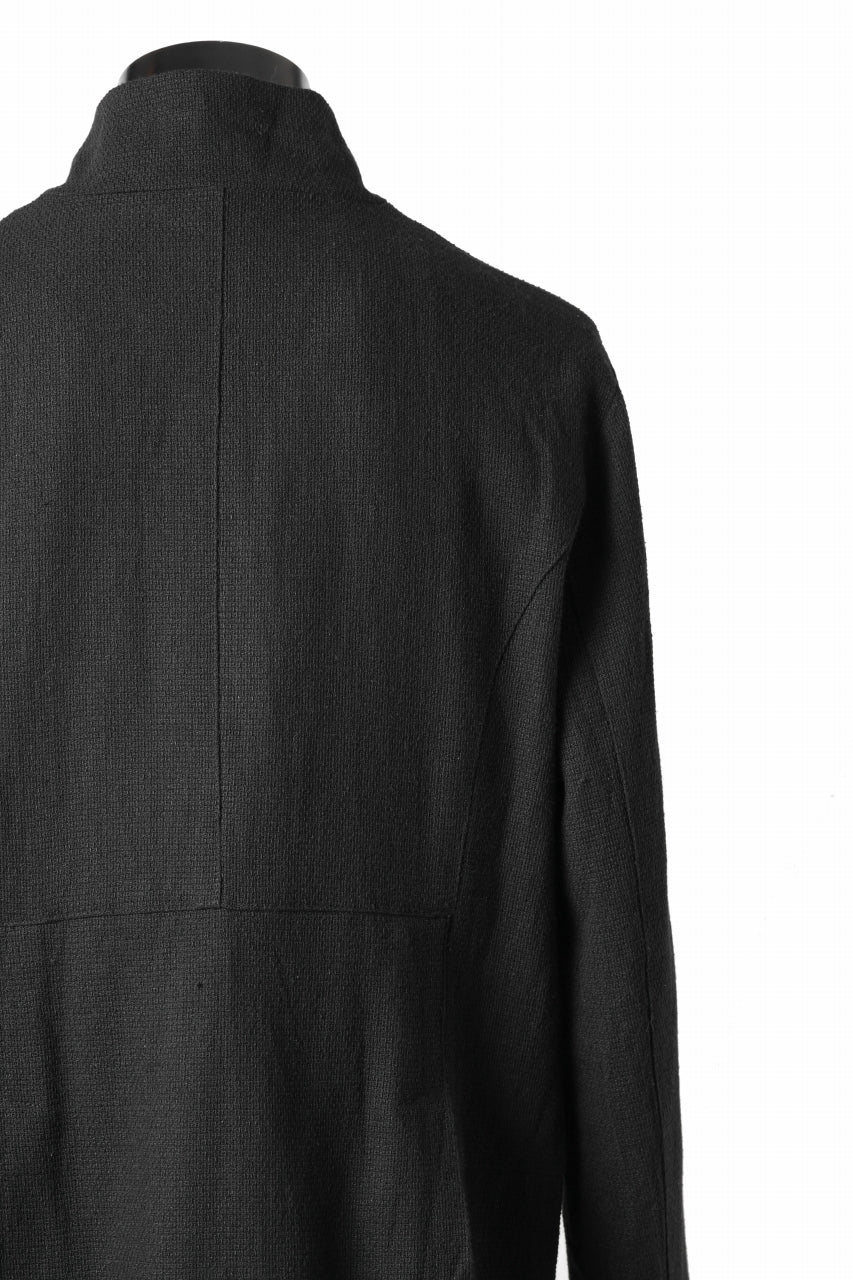 Aleksandr Manamis exclusive 19IEME Stand Collar Jacket / Mesh Linen (BLACK) - Image 18
