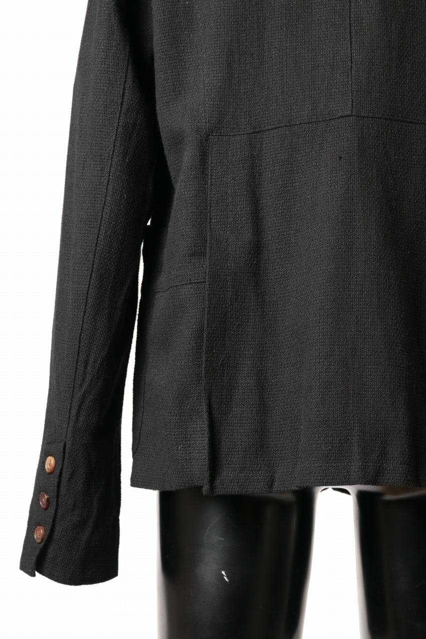 Aleksandr Manamis exclusive 19IEME Stand Collar Jacket / Mesh Linen (BLACK) - Image 19