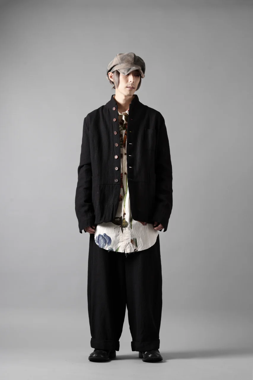 Aleksandr Manamis exclusive 19IEME Stand Collar Jacket / Mesh Linen (BLACK) - Image 25