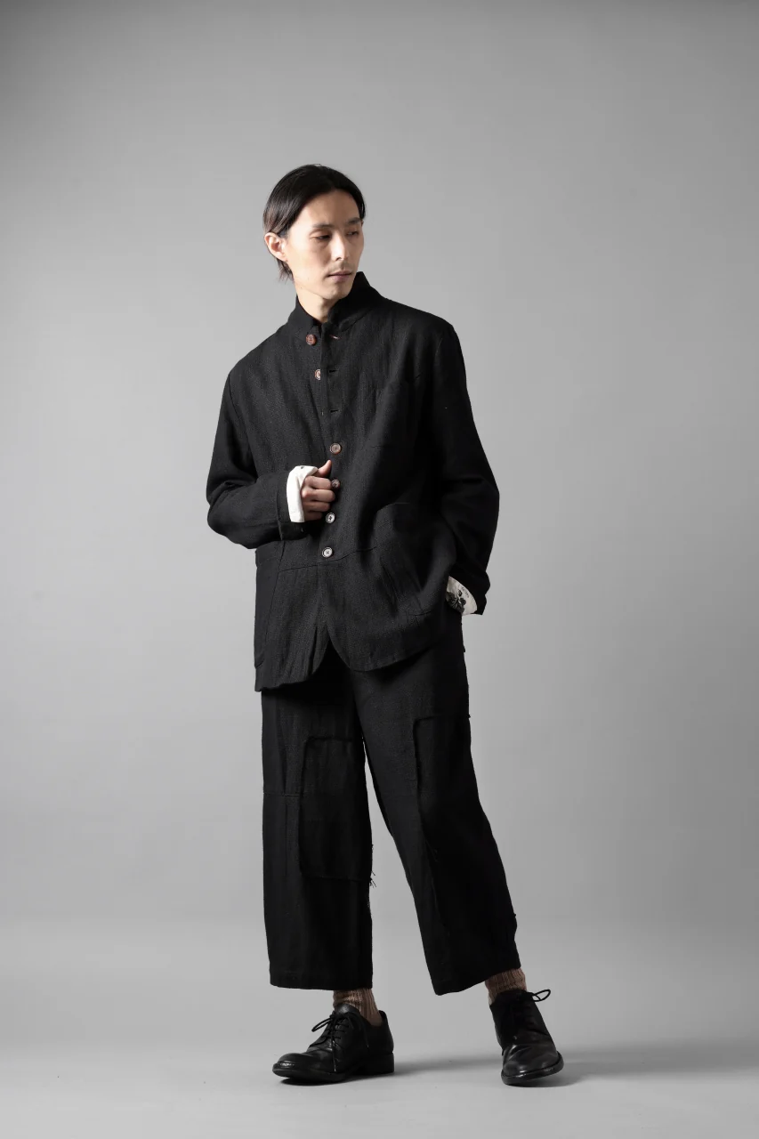 Aleksandr Manamis exclusive 19IEME Stand Collar Jacket / Mesh Linen (BLACK) - Image 31